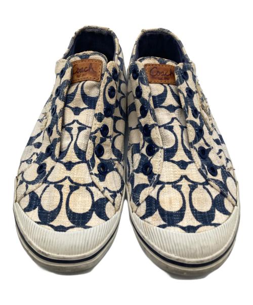 COACH（コーチ）COACH (コーチ) シグネチャーローカットスニーカー ベージュ サイズ:8Bの古着・服飾アイテム