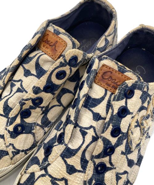 COACH（コーチ）COACH (コーチ) シグネチャーローカットスニーカー ベージュ サイズ:8Bの古着・服飾アイテム