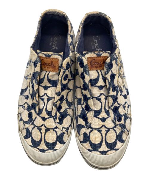 COACH（コーチ）COACH (コーチ) シグネチャーローカットスニーカー ベージュ サイズ:8Bの古着・服飾アイテム