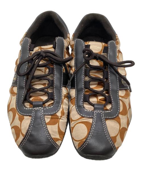 COACH（コーチ）COACH (コーチ) シグネチャースニーカー ブラウン サイズ:7 1/2の古着・服飾アイテム