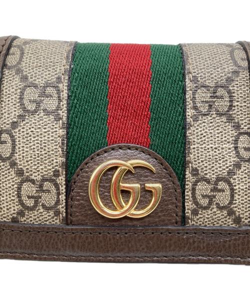 GUCCI（グッチ）GUCCI (グッチ) オフィディアコンパクトウォレット ブラウンの古着・服飾アイテム