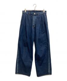 SUBLATIONS（サブレーションズ）の古着「2TUCK WIDE DENIM PANTS」｜インディゴ