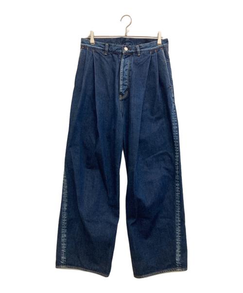 SUBLATIONS（サブレーションズ）SUBLATIONS (サブレーションズ) 2TUCK WIDE DENIM PANTS インディゴ サイズ:2の古着・服飾アイテム