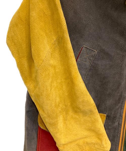 wilsons leather（ウィルソンズレザー）wilsons leather (ウィルソンズレザー) Adventure Boundレザーコート イエロー×グリーン サイズ:Mの古着・服飾アイテム