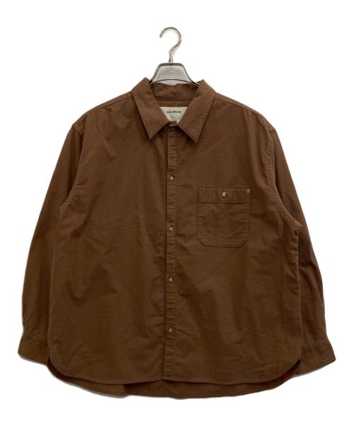 anachronorm（アナクロノーム）ANACHRONORM (アナクロノーム) AN380 COTTON SUEDE WIDE SHIRTS ブラウン サイズ:34の古着・服飾アイテム