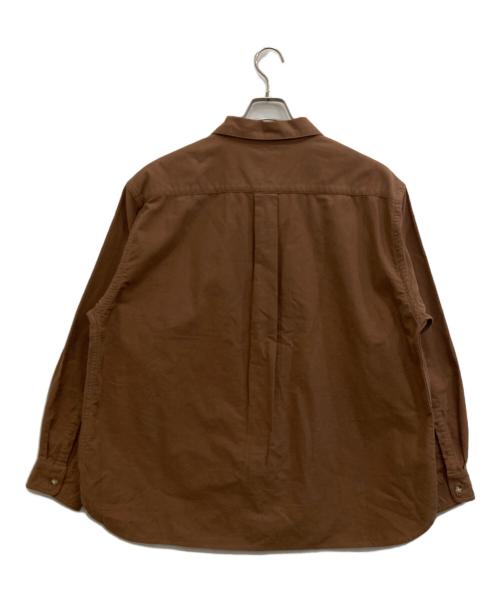 anachronorm（アナクロノーム）ANACHRONORM (アナクロノーム) AN380 COTTON SUEDE WIDE SHIRTS ブラウン サイズ:34の古着・服飾アイテム