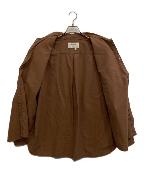 anachronorm（アナクロノーム）ANACHRONORM (アナクロノーム) AN380 COTTON SUEDE WIDE SHIRTS ブラウン サイズ:34の古着・服飾アイテム