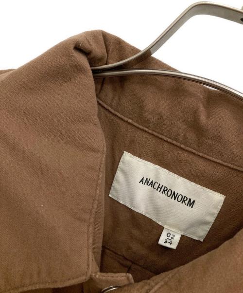 anachronorm（アナクロノーム）ANACHRONORM (アナクロノーム) AN380 COTTON SUEDE WIDE SHIRTS ブラウン サイズ:34の古着・服飾アイテム