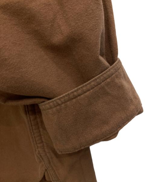 anachronorm（アナクロノーム）ANACHRONORM (アナクロノーム) AN380 COTTON SUEDE WIDE SHIRTS ブラウン サイズ:34の古着・服飾アイテム
