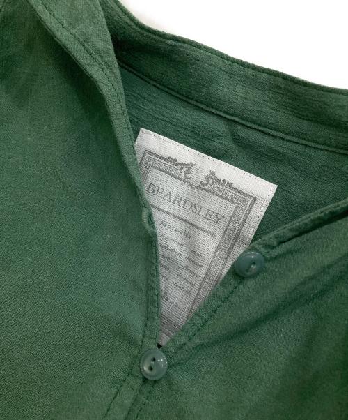 BEARDSLEY（ビアズリー）BEARDSLEY (ビアズリー) コットンシフォンギャザーシャツ グリーン サイズ:Fの古着・服飾アイテム