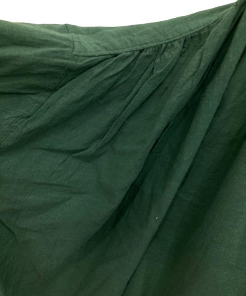 BEARDSLEY（ビアズリー）BEARDSLEY (ビアズリー) コットンシフォンギャザーシャツ グリーン サイズ:Fの古着・服飾アイテム