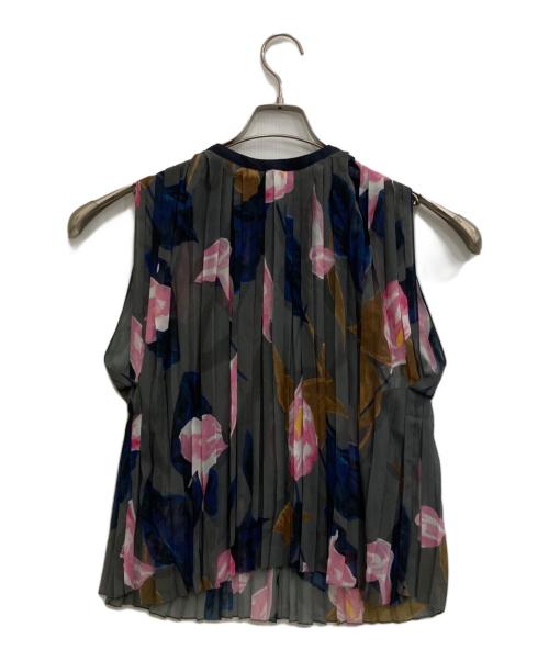 BALLSEY（ボールジィ）BALLSEY (ボールジィ) シルク混プリーツノースリーブブラウス グレー サイズ:36の古着・服飾アイテム
