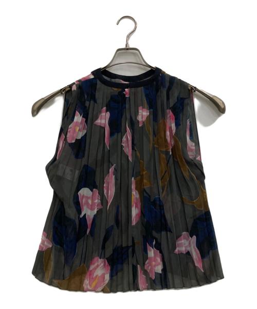BALLSEY（ボールジィ）BALLSEY (ボールジィ) シルク混プリーツノースリーブブラウス グレー サイズ:36の古着・服飾アイテム