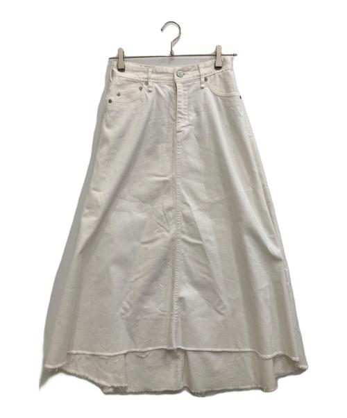YANUK（ヤヌーク）YANUK (ヤヌーク) フレアデニムスカート ホワイト サイズ:Sの古着・服飾アイテム