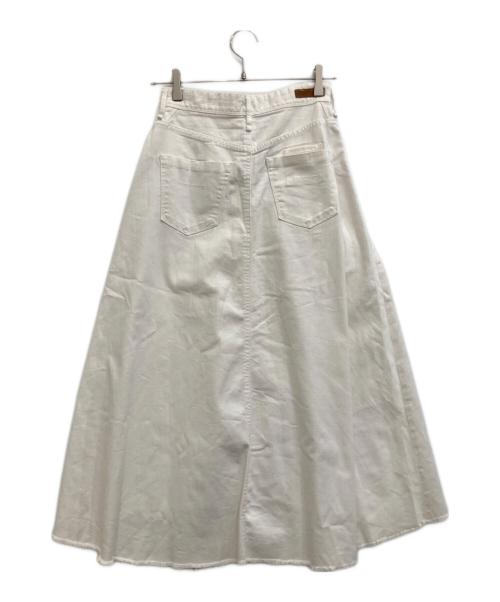 YANUK（ヤヌーク）YANUK (ヤヌーク) フレアデニムスカート ホワイト サイズ:Sの古着・服飾アイテム