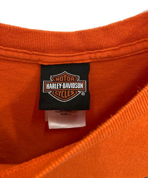 HARLEY-DAVIDSON（ハーレーダビッドソン）HARLEY-DAVIDSON (ハーレーダビッドソン) プリントTシャツ オレンジ サイズ:Ｌの古着・服飾アイテム