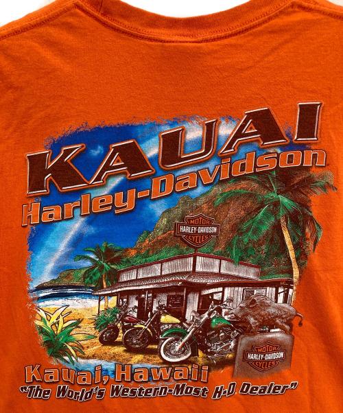 HARLEY-DAVIDSON（ハーレーダビッドソン）HARLEY-DAVIDSON (ハーレーダビッドソン) プリントTシャツ オレンジ サイズ:Ｌの古着・服飾アイテム