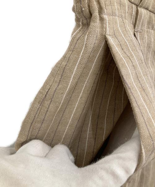 BRUNELLO CUCINELLI（ブルネロクチネリ）BRUNELLO CUCINELLI (ブルネロクチネリ) リネンストライプパンツ ブラウン サイズ:40の古着・服飾アイテム