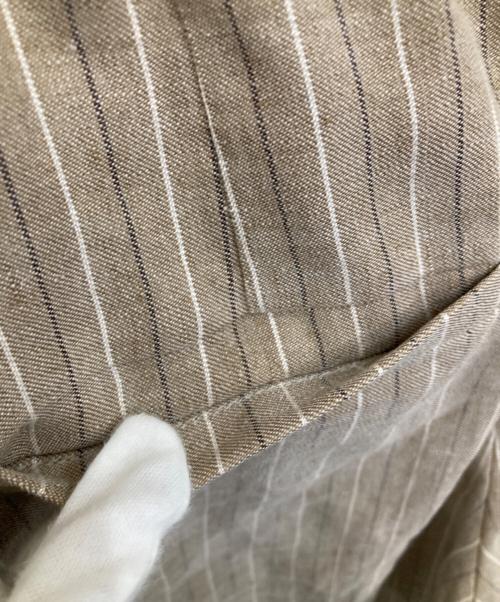 BRUNELLO CUCINELLI（ブルネロクチネリ）BRUNELLO CUCINELLI (ブルネロクチネリ) リネンストライプパンツ ブラウン サイズ:40の古着・服飾アイテム