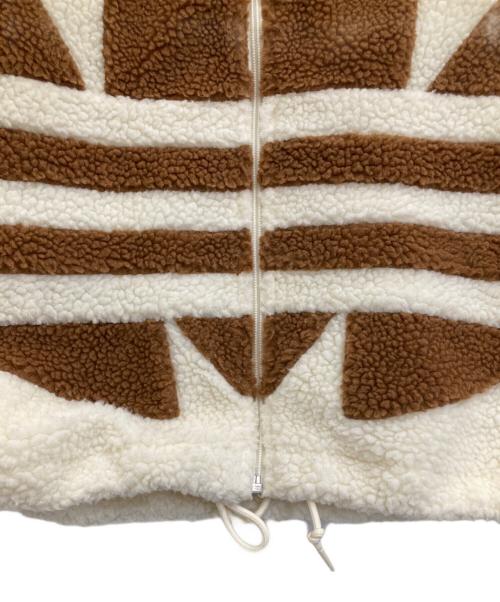 adidas（アディダス）adidas (アディダス) U SHERPA JACKET ブラウン×アイボリー サイズ:XLの古着・服飾アイテム