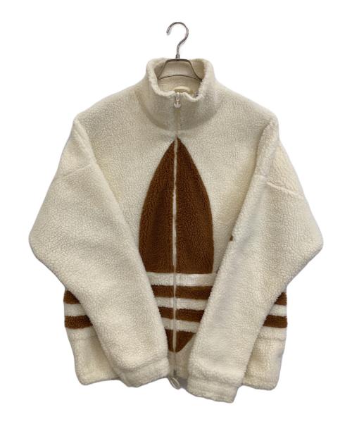 adidas（アディダス）adidas (アディダス) U SHERPA JACKET ブラウン×アイボリー サイズ:XLの古着・服飾アイテム