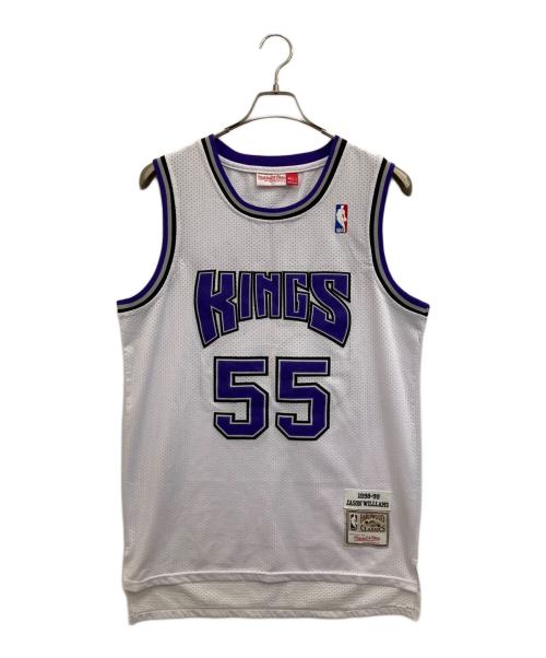MITCHELL & NESS（ミッチェルアンドネス）MITCHELL & NESS (ミッチェルアンドネス) メッシュカットソー ホワイト×パープル サイズ:Ｌの古着・服飾アイテム