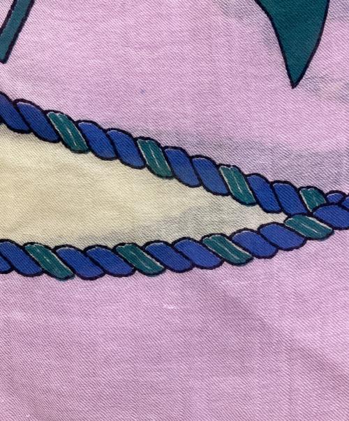 manipuri（マニプリ）manipuri (マニプリ) シルク混ストール パープル×グリーンの古着・服飾アイテム