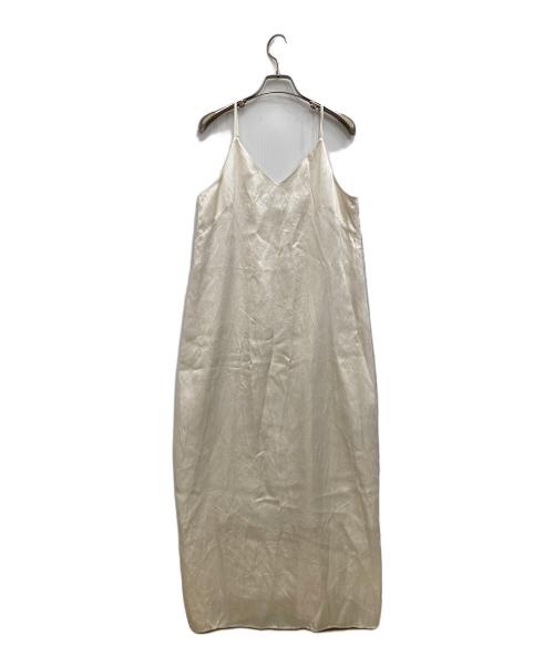 Noble（ノーブル）Noble (ノーブル) サテンVネックキャミソールワンピース アイボリー サイズ:-の古着・服飾アイテム