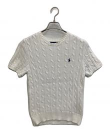 POLO RALPH LAUREN（ポロ・ラルフローレン）の古着「半袖ケーブルニット」｜ホワイト