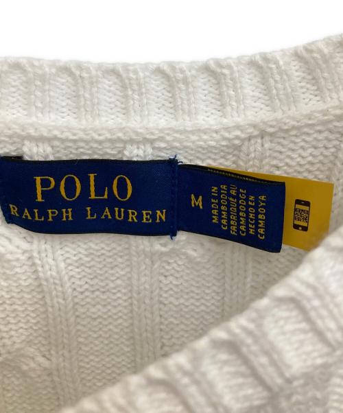 POLO RALPH LAUREN（ポロ・ラルフローレン）POLO RALPH LAUREN (ポロ・ラルフローレン) 半袖ケーブルニット ホワイト サイズ:Mの古着・服飾アイテム