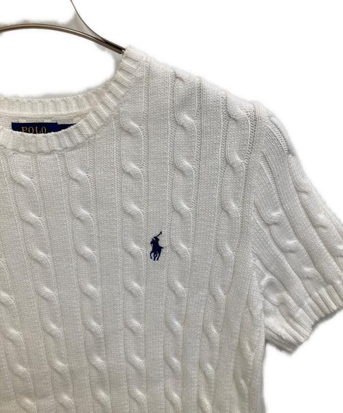 POLO RALPH LAUREN（ポロ・ラルフローレン）POLO RALPH LAUREN (ポロ・ラルフローレン) 半袖ケーブルニット ホワイト サイズ:Mの古着・服飾アイテム