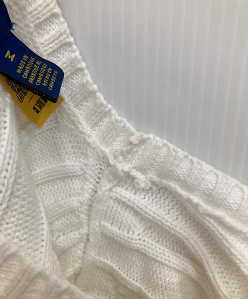 POLO RALPH LAUREN（ポロ・ラルフローレン）POLO RALPH LAUREN (ポロ・ラルフローレン) 半袖ケーブルニット ホワイト サイズ:Mの古着・服飾アイテム
