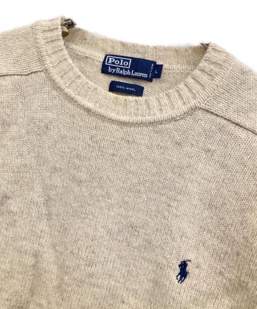 POLO RALPH LAUREN（ポロ・ラルフローレン）POLO RALPH LAUREN (ポロ・ラルフローレン) ウールニット ベージュ サイズ:Lの古着・服飾アイテム