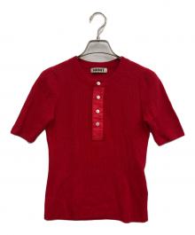 NKNIT（ンニット）の古着「sheer mini rib KNIT」｜レッド