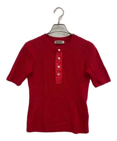 NKNIT（ンニット）NKNIT (ンニット) sheer mini rib KNIT レッド サイズ:1の古着・服飾アイテム