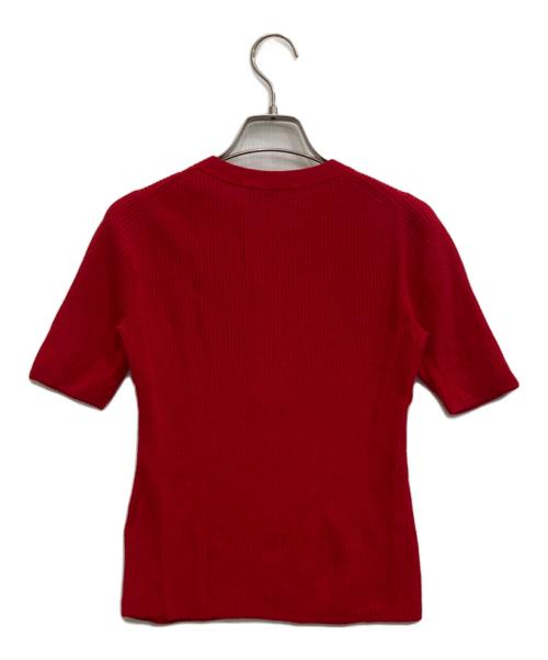 NKNIT（ンニット）NKNIT (ンニット) sheer mini rib KNIT レッド サイズ:1の古着・服飾アイテム