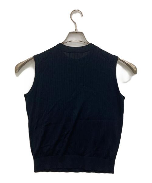 SOEJU（ソージュ）SOEJU (ソージュ) シルクワイドリブノースリーブニット ネイビー サイズ:-の古着・服飾アイテム