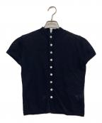 NKNITンニット）の古着「mock neck KNIT cardigan」｜ネイビー