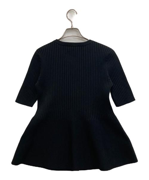 PLST（プラステ）PLST (プラステ) ペプラム半袖カーディガン ブラック サイズ:Mの古着・服飾アイテム