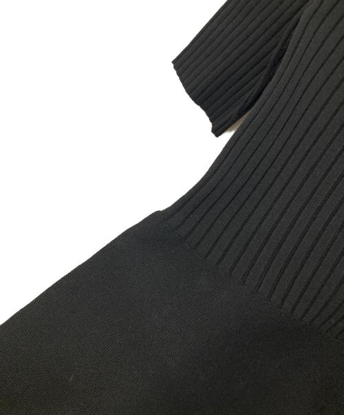 PLST（プラステ）PLST (プラステ) ペプラム半袖カーディガン ブラック サイズ:Mの古着・服飾アイテム