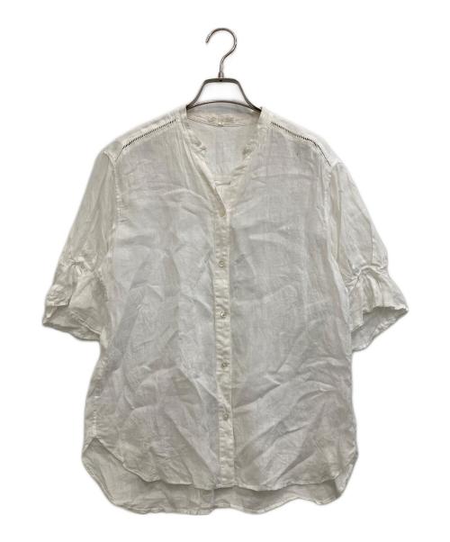 23区 libeco（ニジュウサンク）23区 libeco (ニジュウサンク) 半袖リネンシャツ ホワイト サイズ:38の古着・服飾アイテム