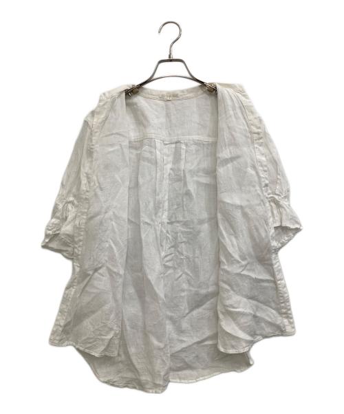 23区 libeco（ニジュウサンク）23区 libeco (ニジュウサンク) 半袖リネンシャツ ホワイト サイズ:38の古着・服飾アイテム