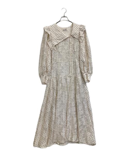 Snidel（スナイデル）Snidel (スナイデル) フリルカラーワンピース ベージュ サイズ:1の古着・服飾アイテム