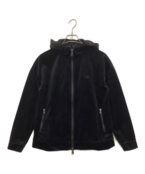 EMPORIO ARMANI（エンポリオ アルマーニ）EMPORIO ARMANI (エンポリオ アルマーニ) ベロアパーカー ブラック サイズ:40の古着・服飾アイテム