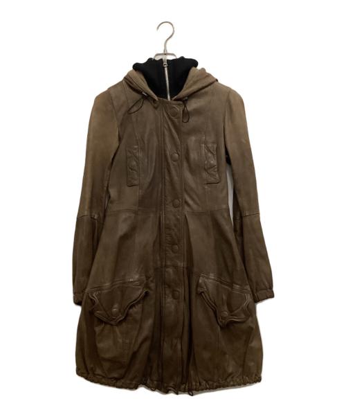 BROGDEN（ブログデン）BROGDEN (ブログデン) レザーコート ブラウン サイズ:Sの古着・服飾アイテム