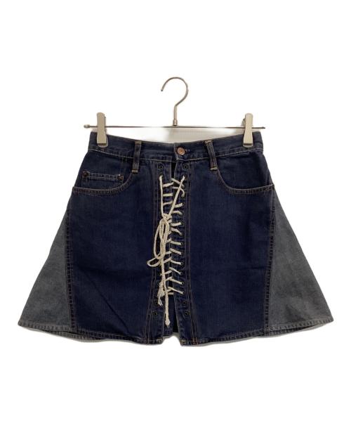 Hysteric Glamour（ヒステリックグラマー）Hysteric Glamour (ヒステリックグラマー) KINKY JEANS/レースアップミニスカート インディゴ サイズ:FREEの古着・服飾アイテム