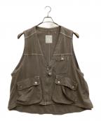 ANCELLMアンセルム）の古着「C/R DUCK UTILITY VEST」｜ベージュ