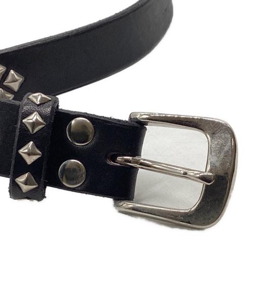 CALEE（キャリー）CALEE (キャリー) STUDS LEATHER NARROW BELT ブラックの古着・服飾アイテム