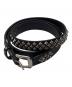 CALEE（キャリー）の古着「STUDS LEATHER NARROW BELT」｜ブラック