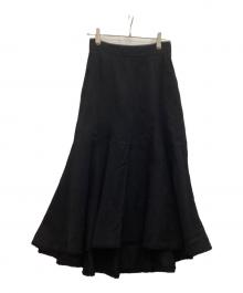 CITY（シティ）の古着「リネンチノクロスフレアスカート」｜ブラック